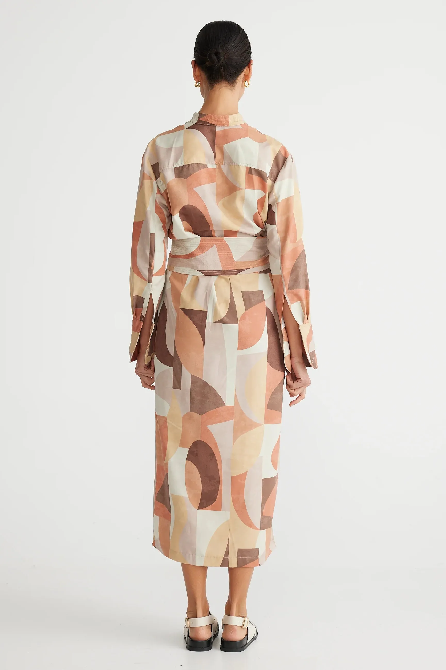 Sampson Dress in Earth Abstract