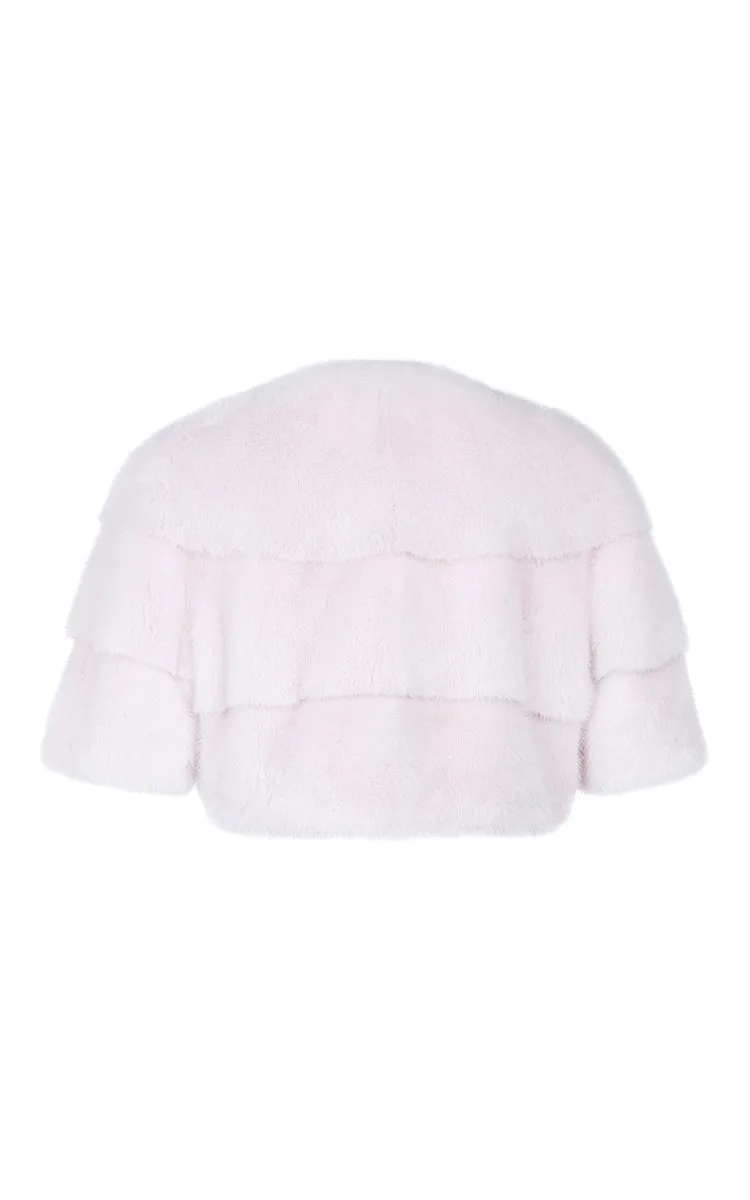 Sarah Mini Mink Fur Jacket Acqua Di Rose