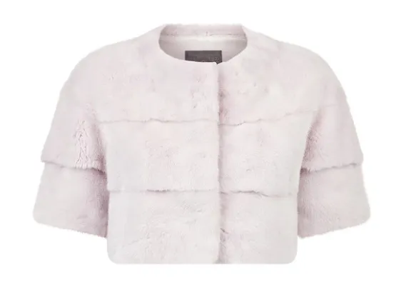 Sarah Mini Mink Fur Jacket Acqua Di Rose