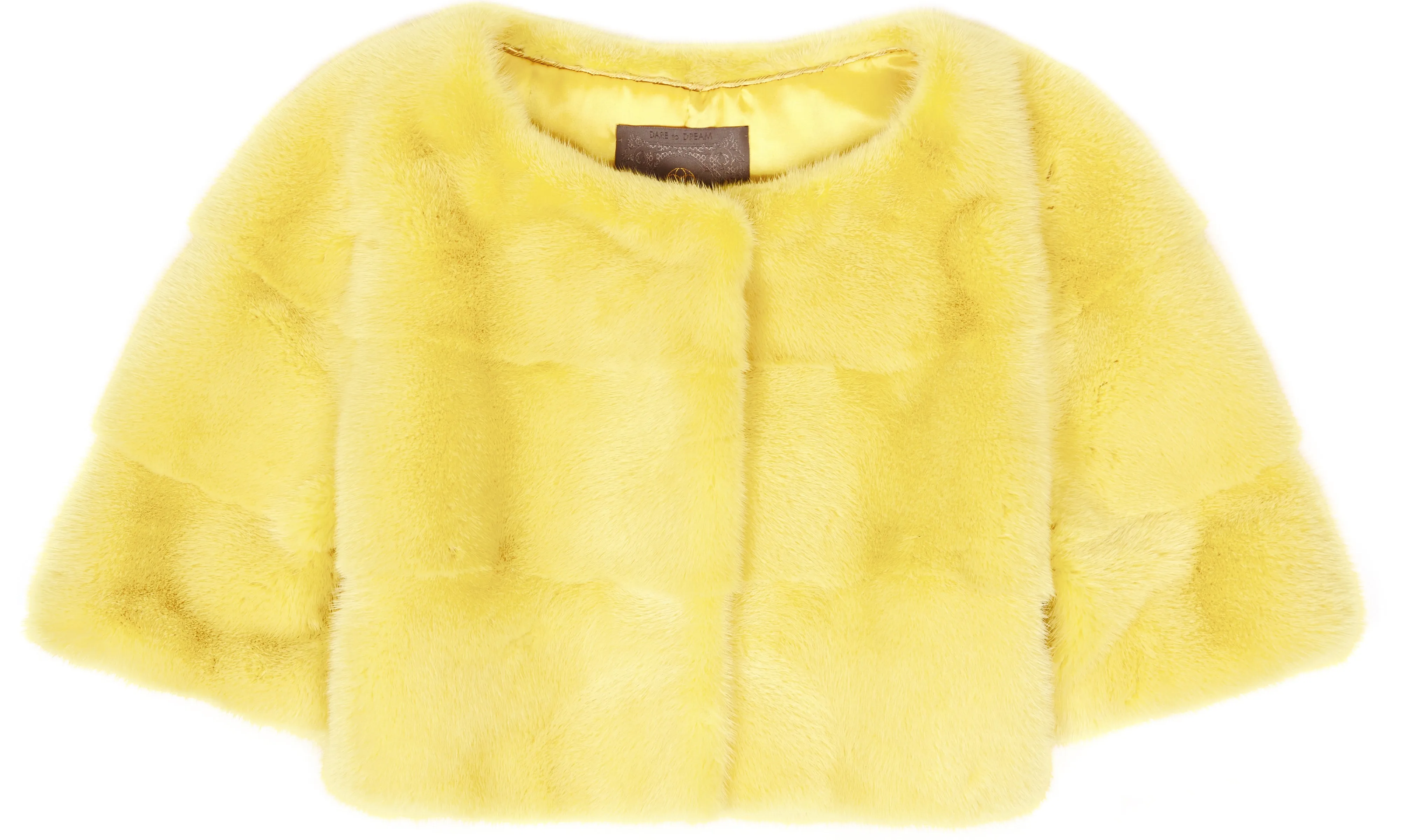 Sarah Mini Mink Fur Jacket Limone