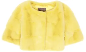 Sarah Mini Mink Fur Jacket Limone