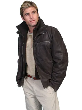 Scully- BROWN  jacket with zip-out knit collar