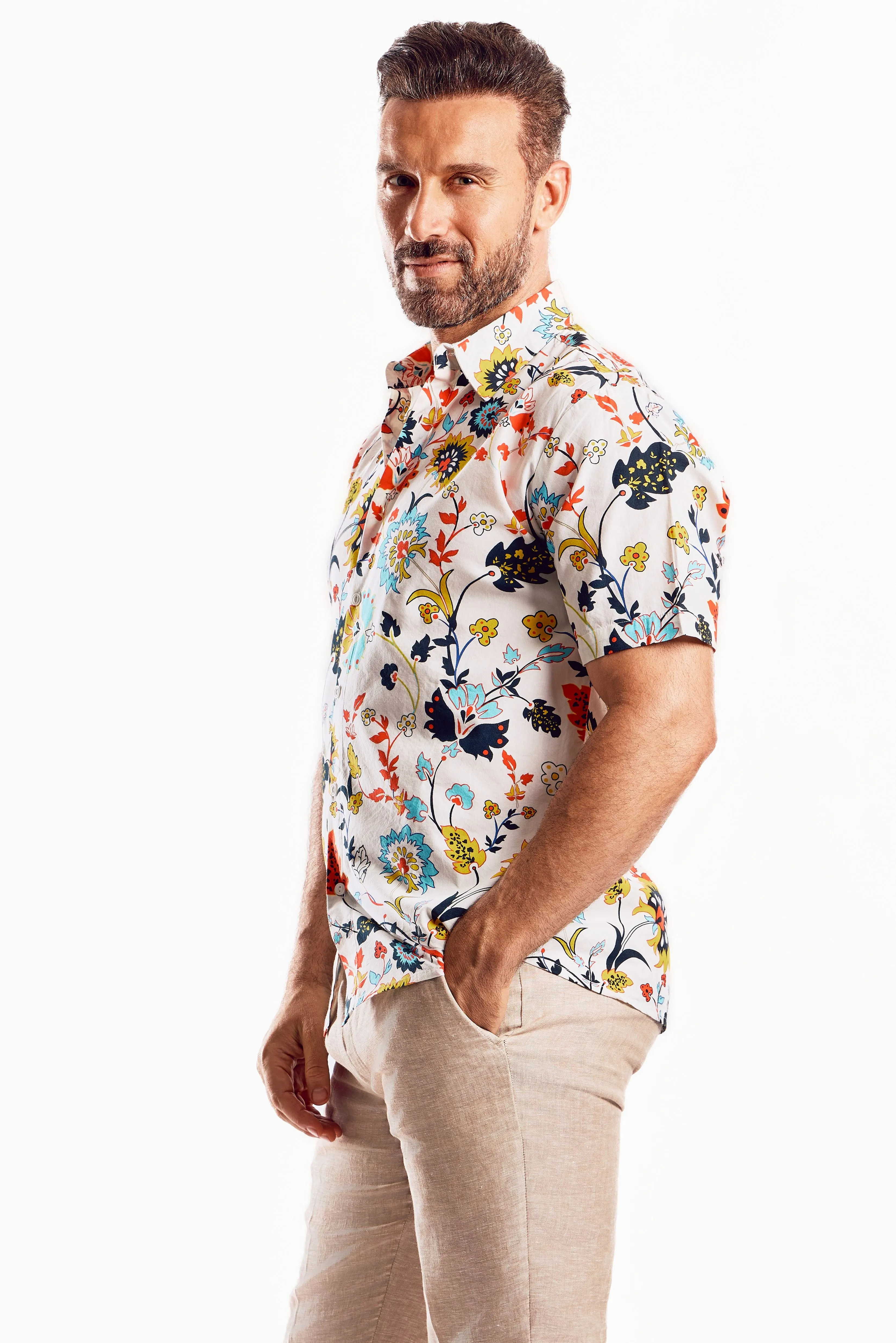 Short Sleeve Multi-Color Retro Shirt