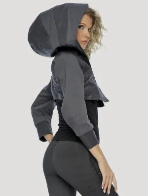 Slick Hooded Crop Jacket