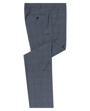 Slim Leg Checked Stretch Formal Trousers