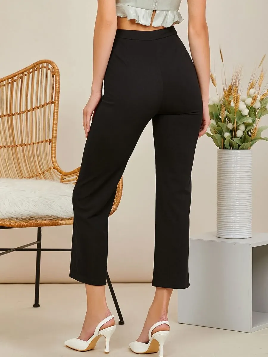 Solid Cropped Pants