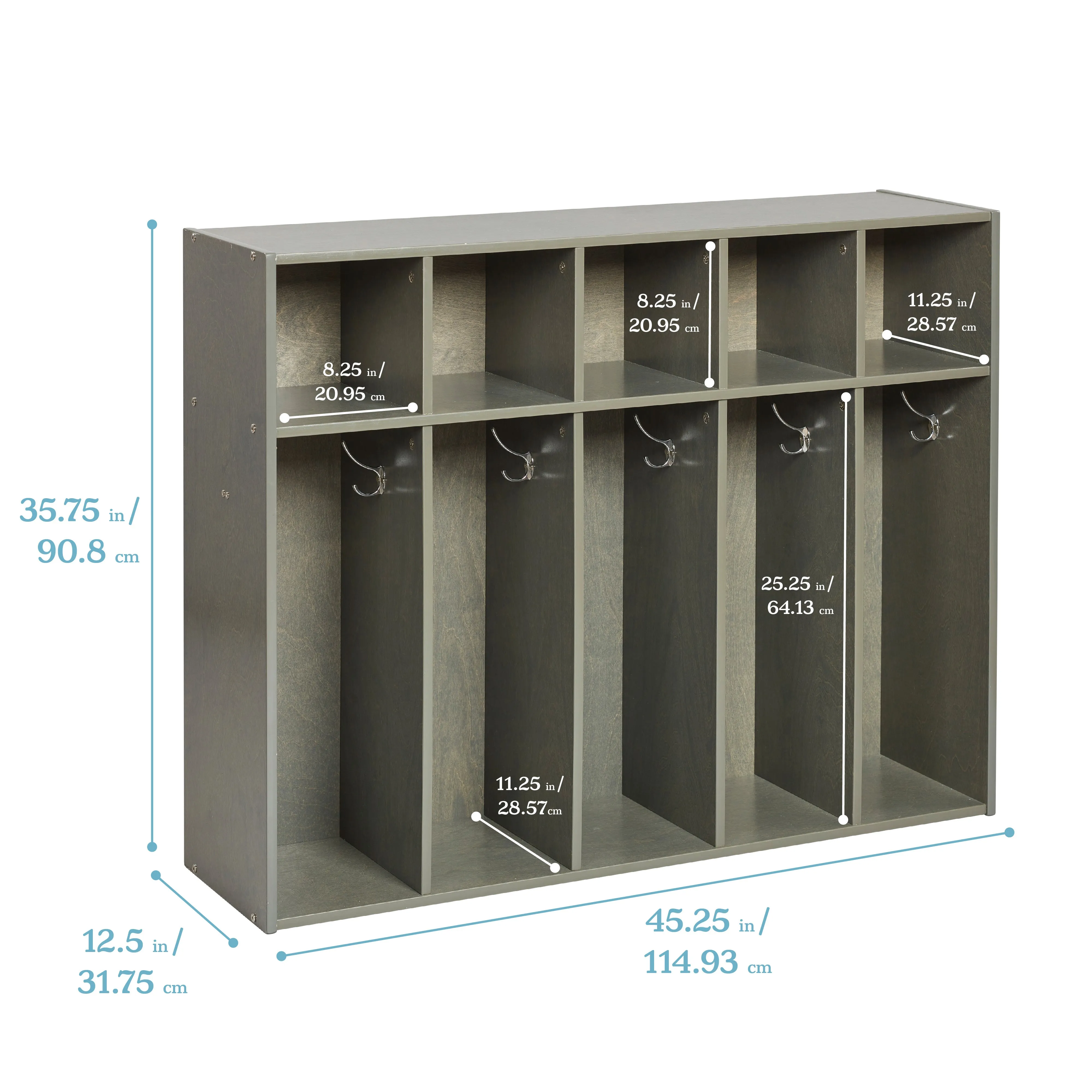 Streamline 5-Section Toddler Coat Locker, Classroom Furniture