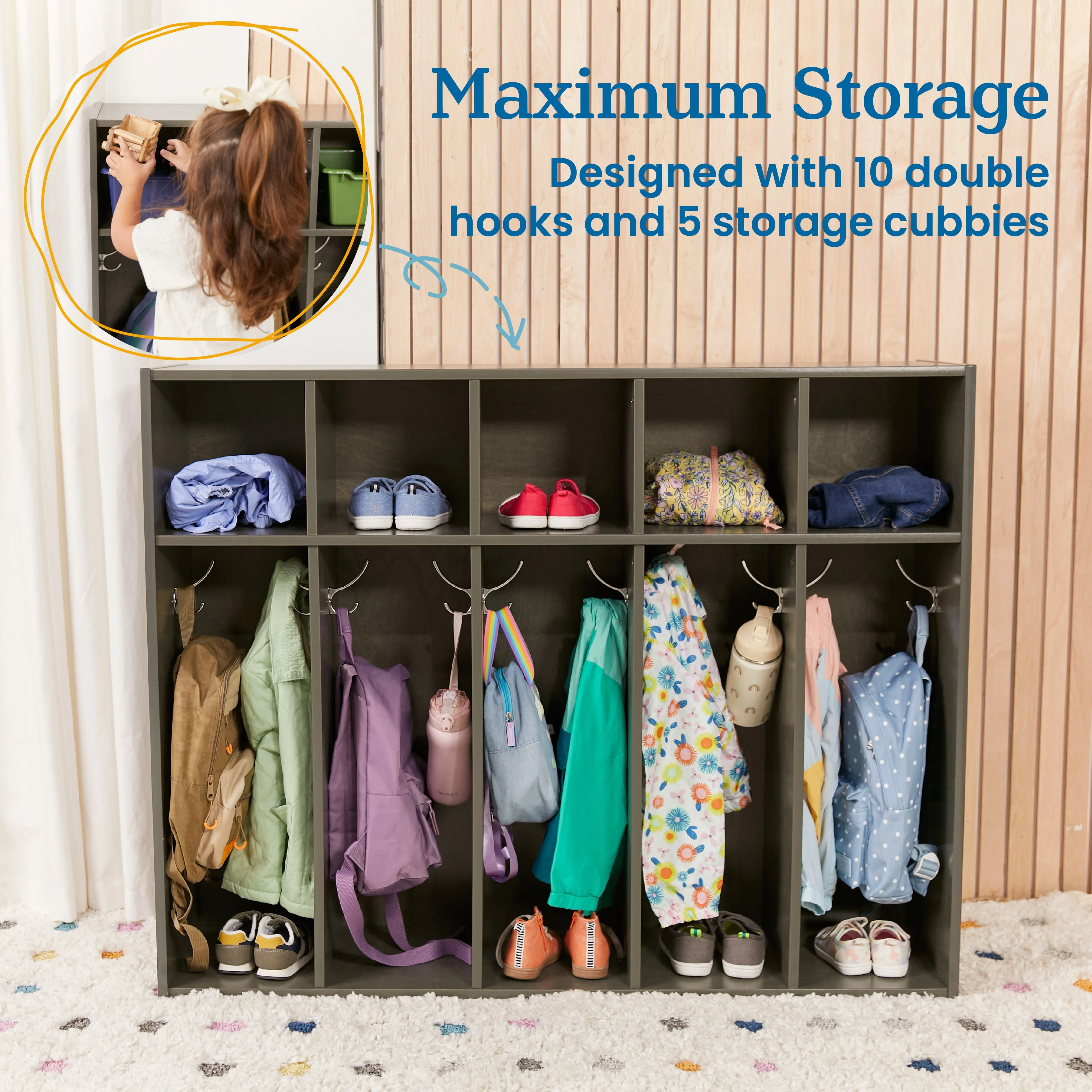 Streamline 5-Section Toddler Coat Locker, Classroom Furniture