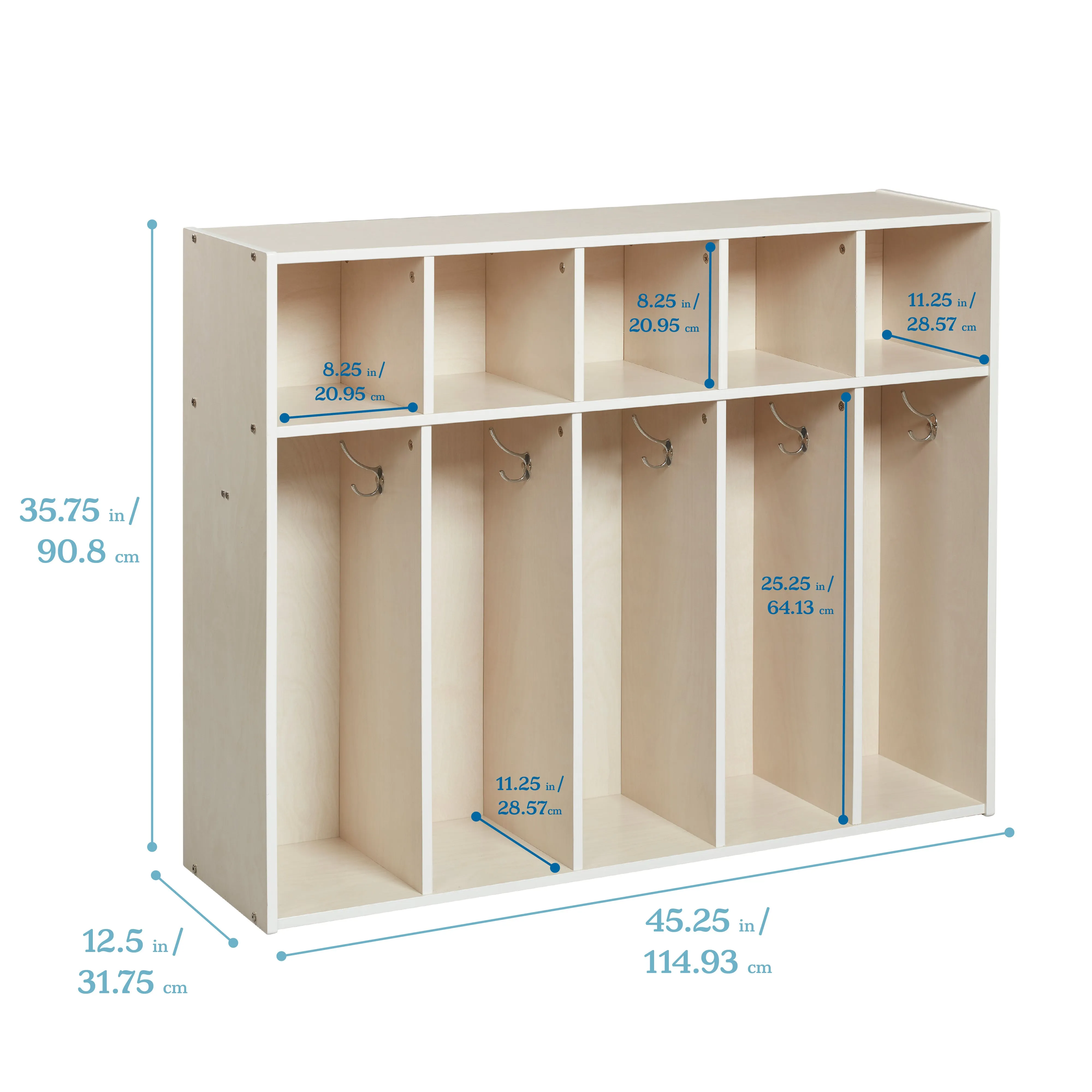 Streamline 5-Section Toddler Coat Locker, Classroom Furniture