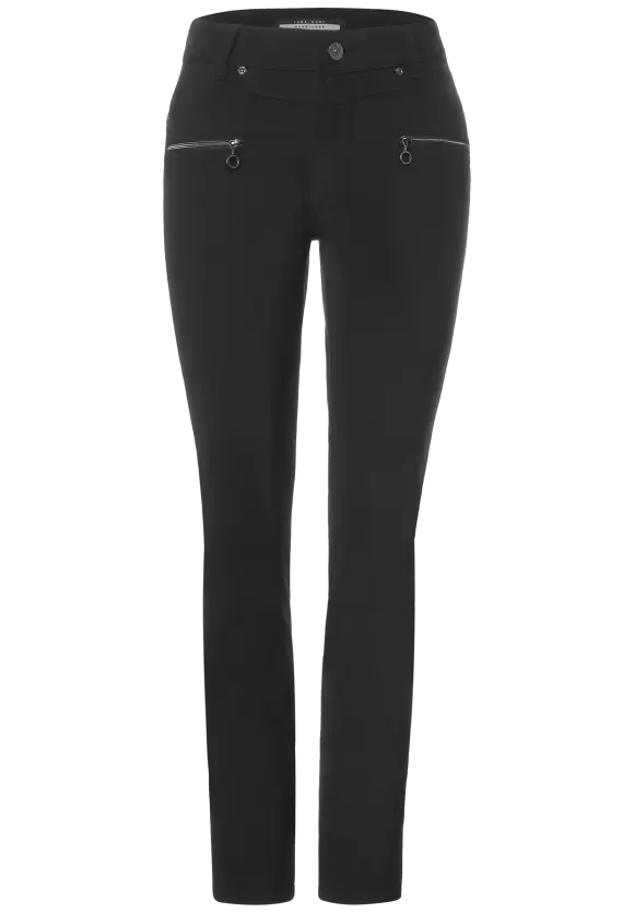 Street One Technostretch trousers with zip detail black