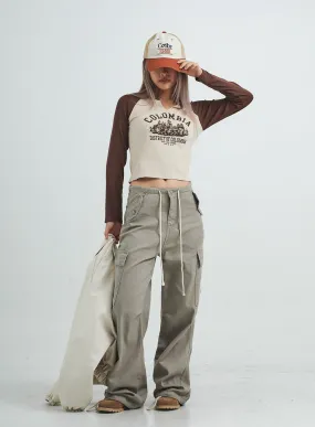 String Cargo Wide Pants CS08