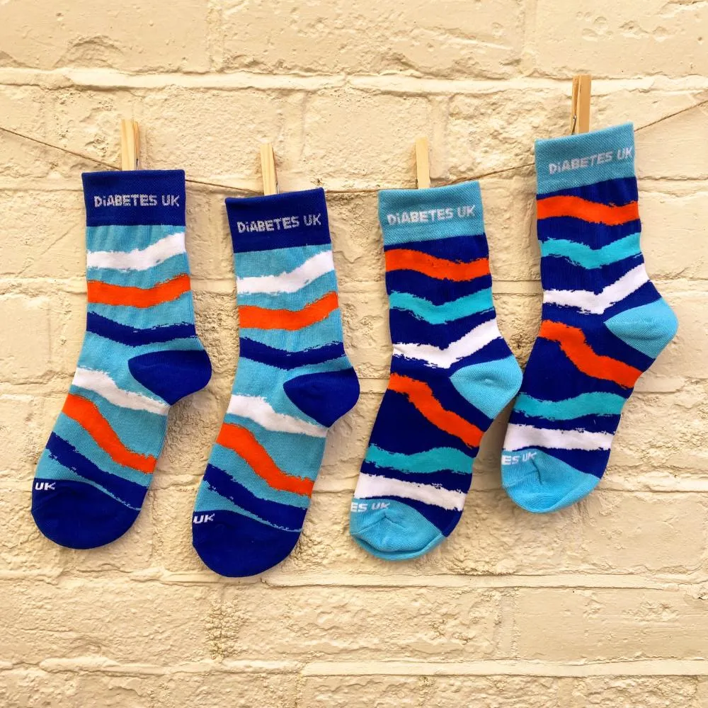 Stripes Diabetes UK Socks Twin Pack