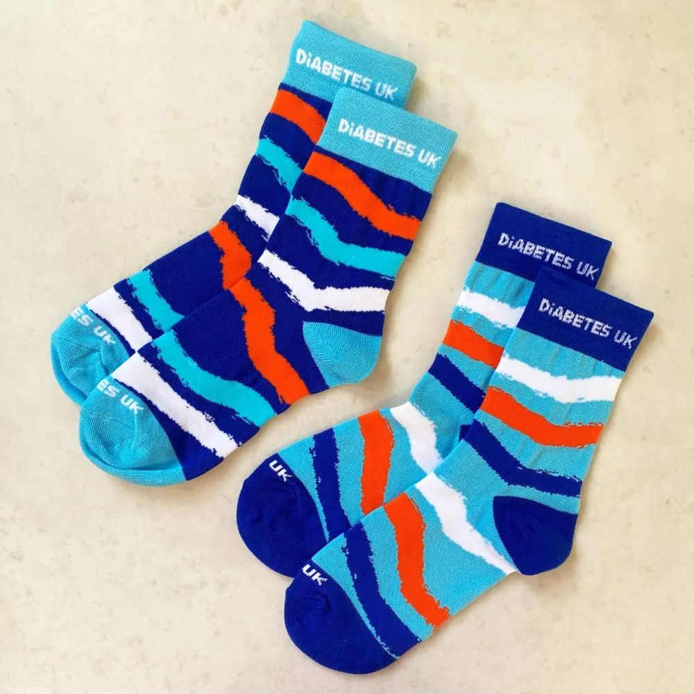 Stripes Diabetes UK Socks Twin Pack