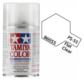 Tamiya 86055 PS-55 Flat Clear Polycarbonate Spray Paint 100ml TAM86055