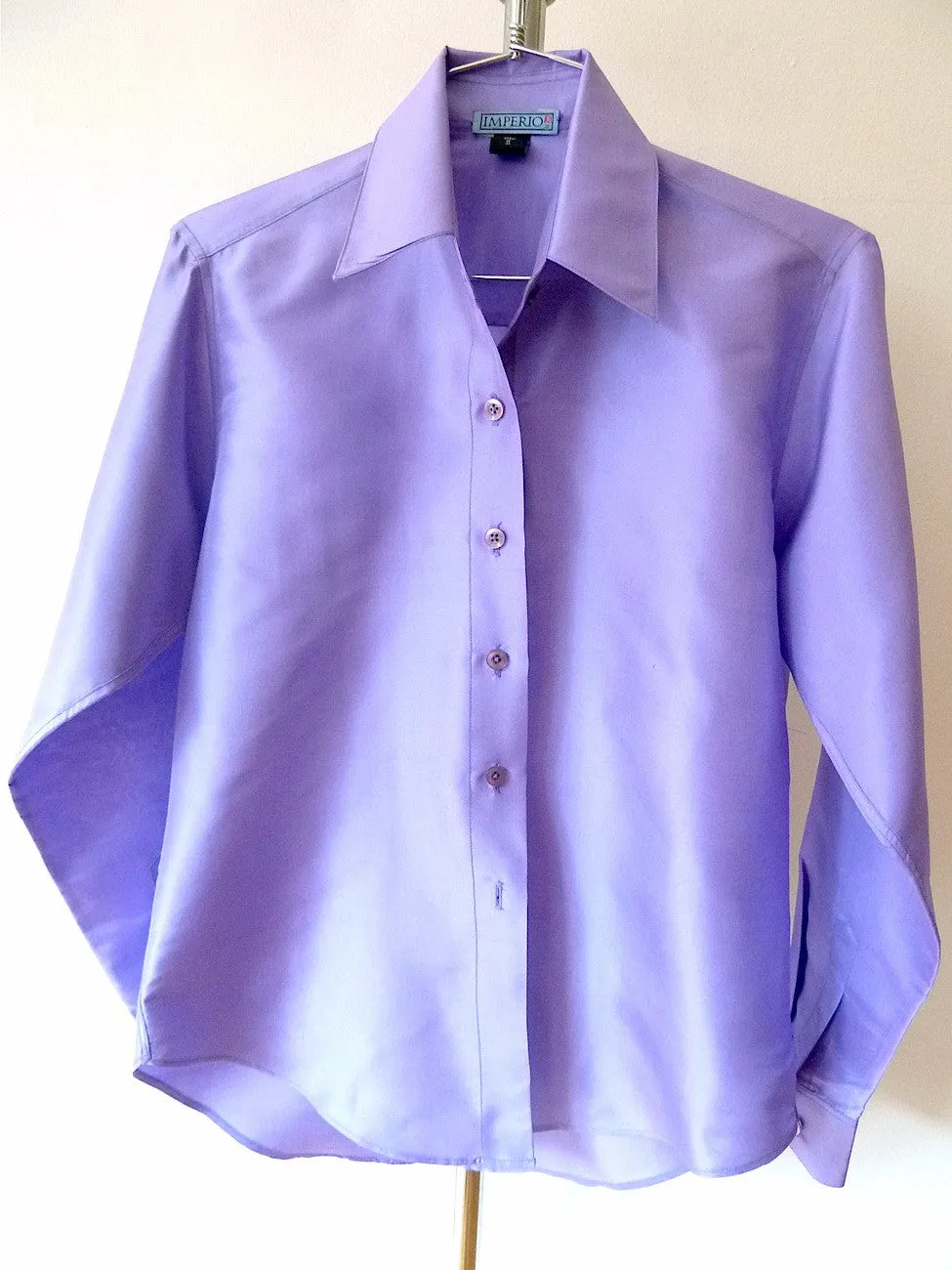 Thai Silk Button Down Shirt Lavender