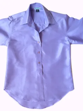 Thai Silk Button Down Shirt Lavender