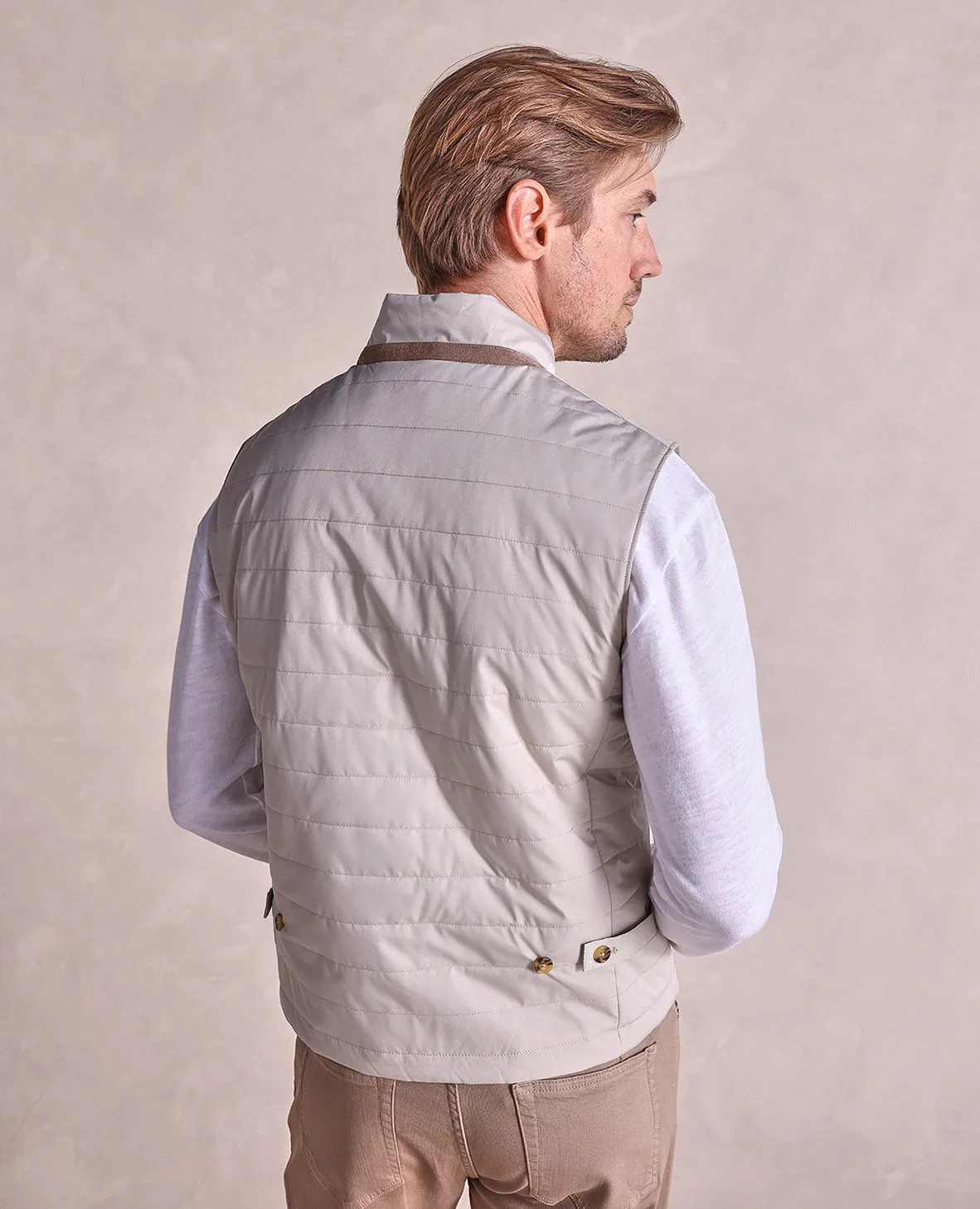 The Beckett - Nylon Shell Vest - Ecru