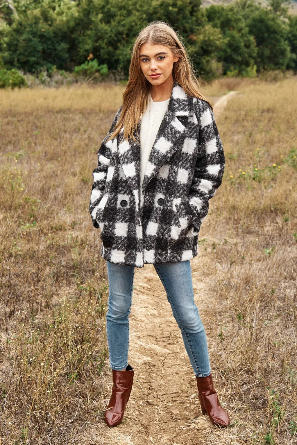 The Buffalo Check Boucle Jacket - Black