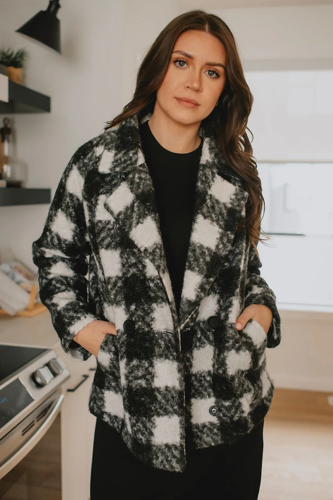 The Buffalo Check Boucle Jacket - Black