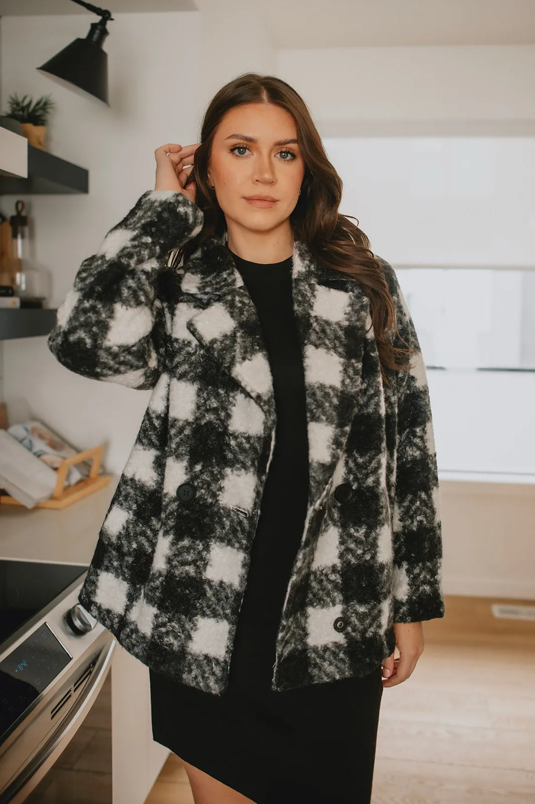 The Buffalo Check Boucle Jacket - Black