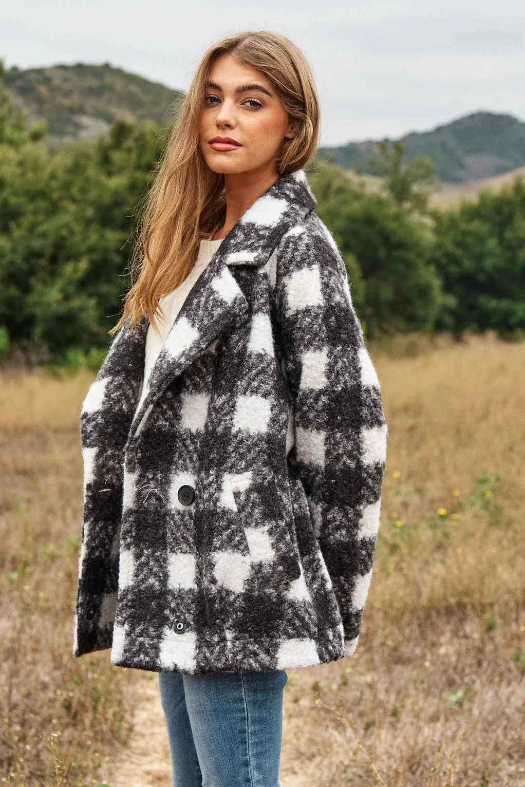 The Buffalo Check Boucle Jacket - Black