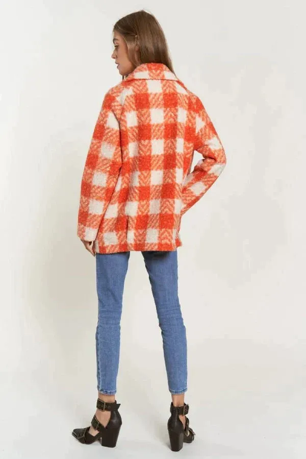 The Buffalo Check Boucle Jacket - Orange - PLUS