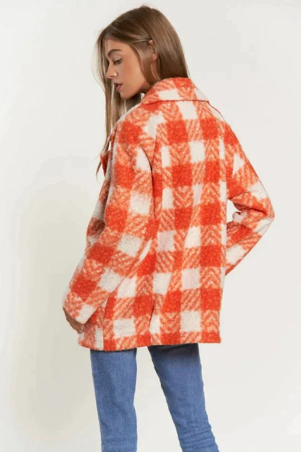 The Buffalo Check Boucle Jacket - Orange - PLUS