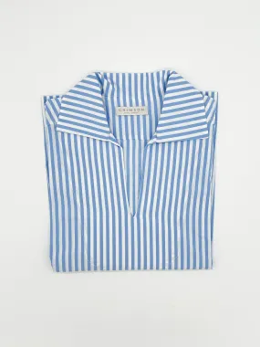 THE COTTON CAPRI SHIRT | CIELO STRIPES