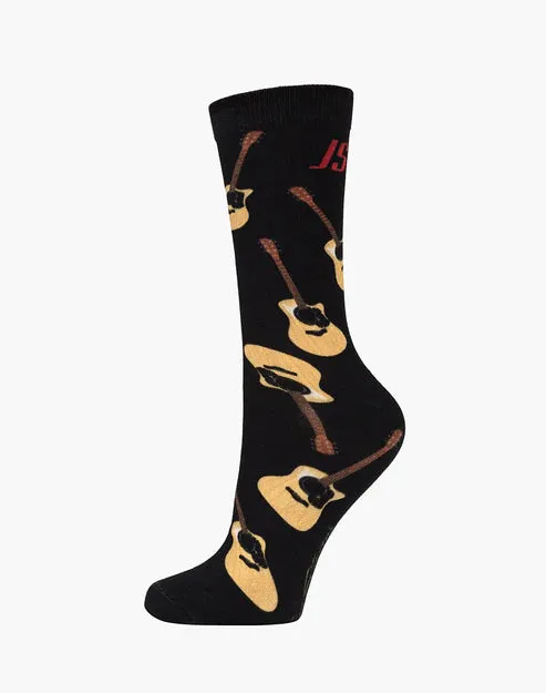 The Guitar by Jon Stevens Women's Bamboo Crew Socks