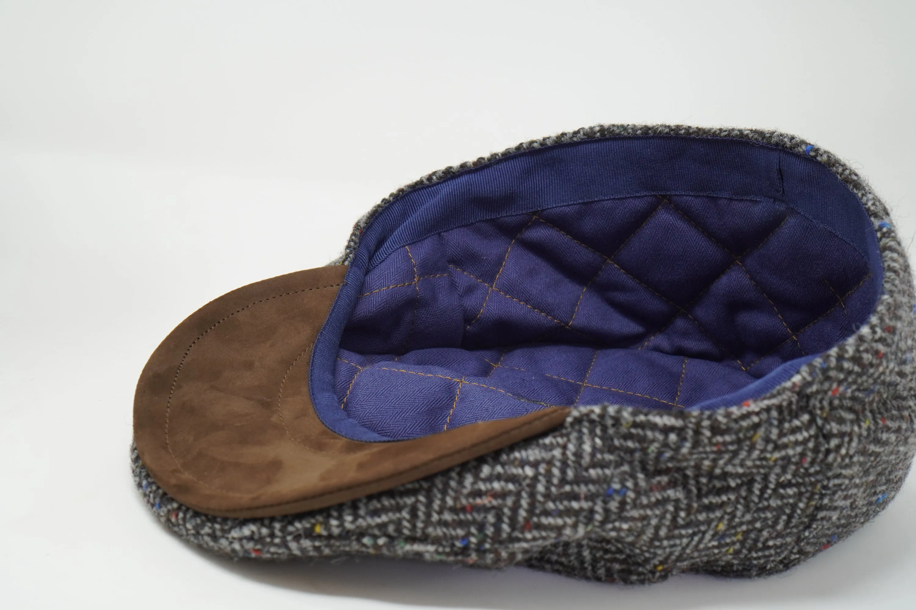 The Sloan - Irish Tweed with Leather Peak Cap