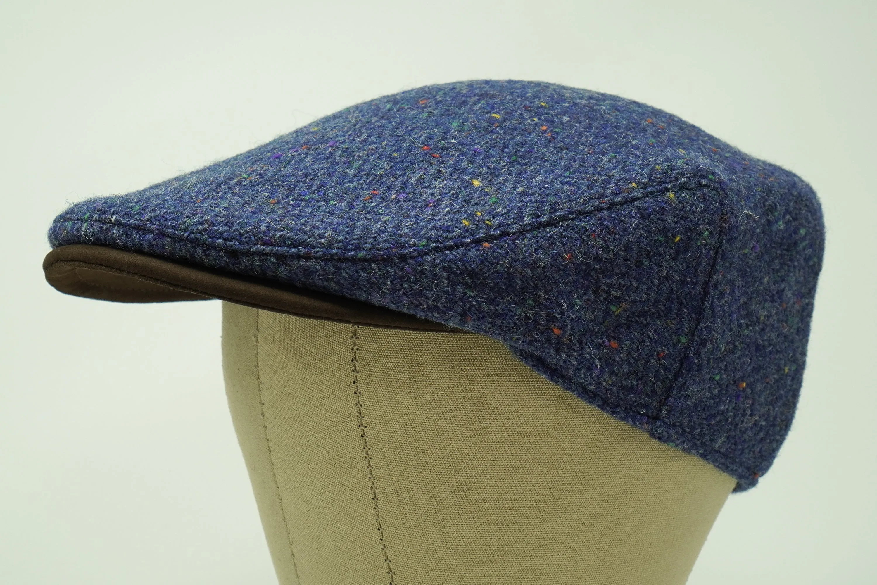 The Sloan - Irish Tweed with Leather Peak Cap