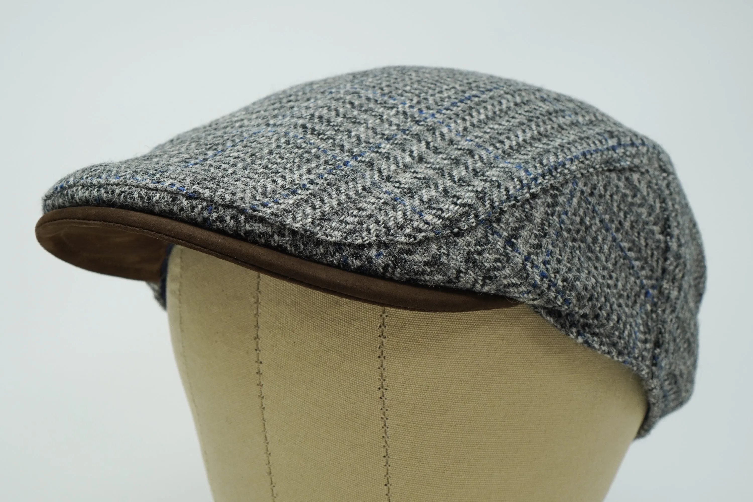 The Sloan - Irish Tweed with Leather Peak Cap