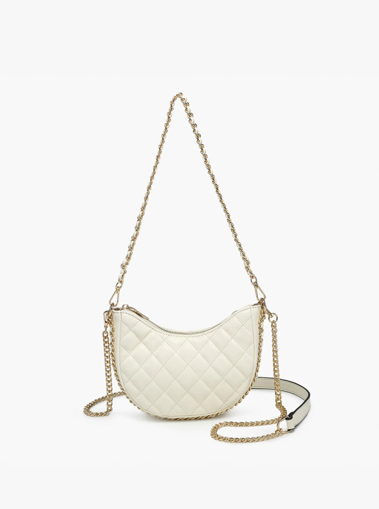 The Xena Quilted Shaped Crossbody w/ Chain Straps