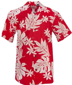 Tiare Monstera Mens Shirt in Red