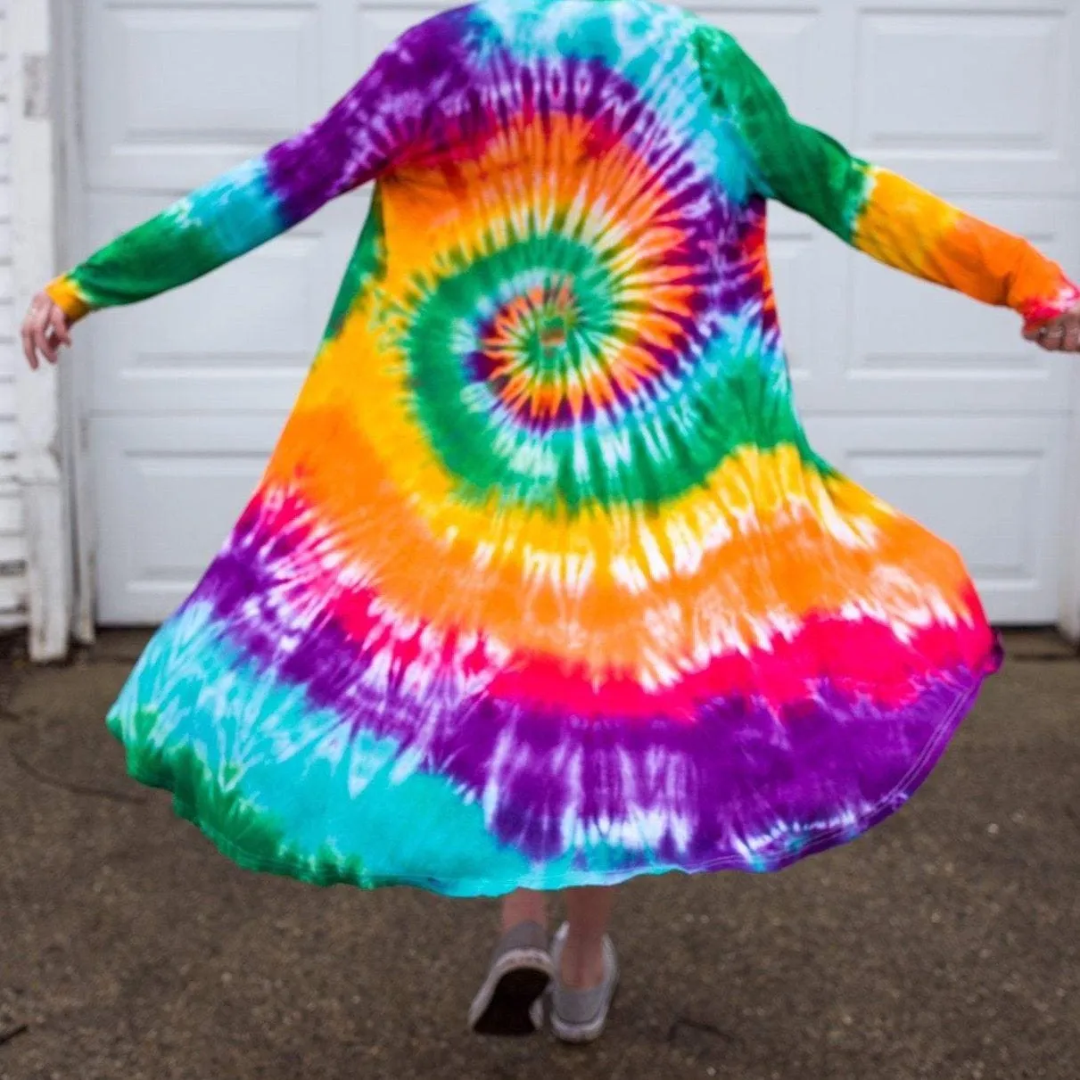 Tie Dye Women's Maxi Cardigan