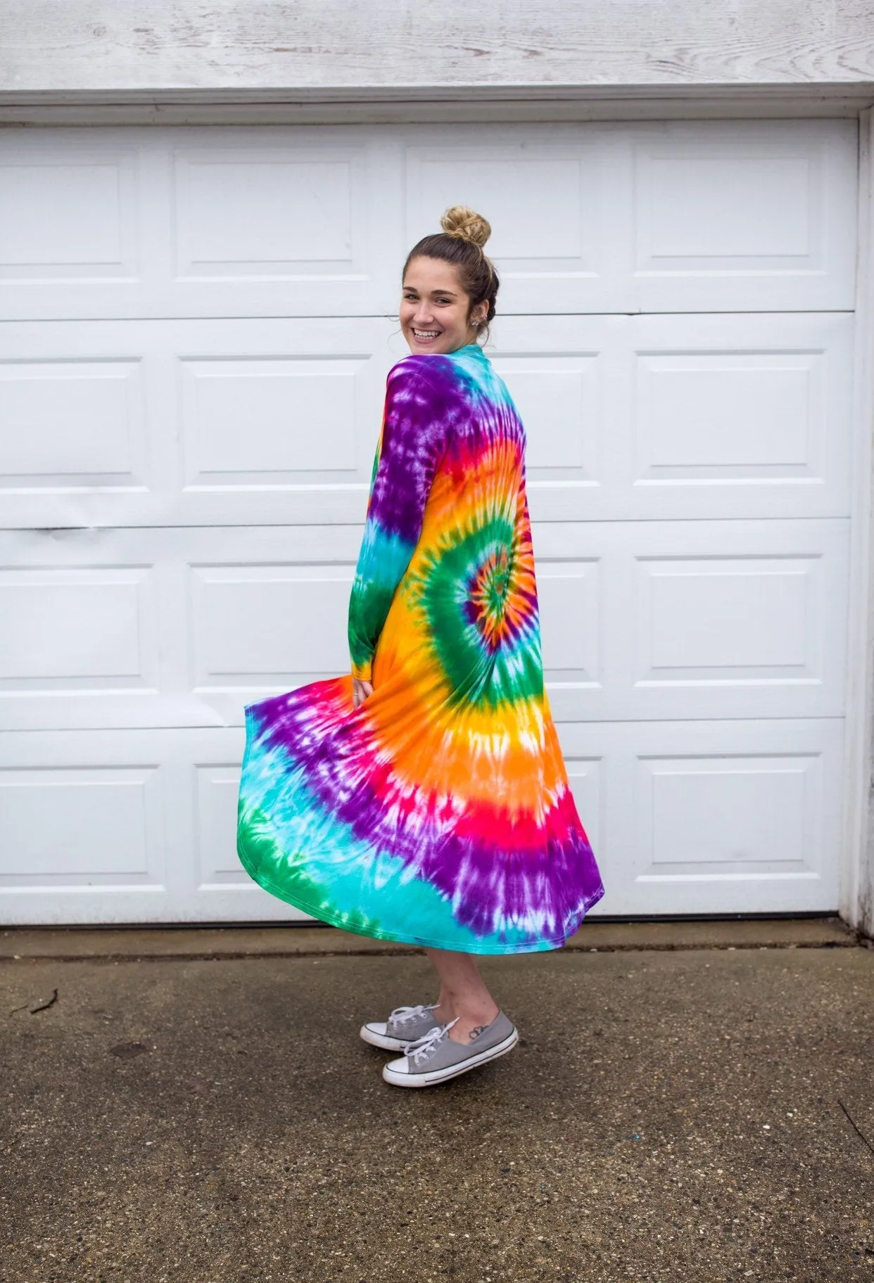 Tie Dye Women's Maxi Cardigan