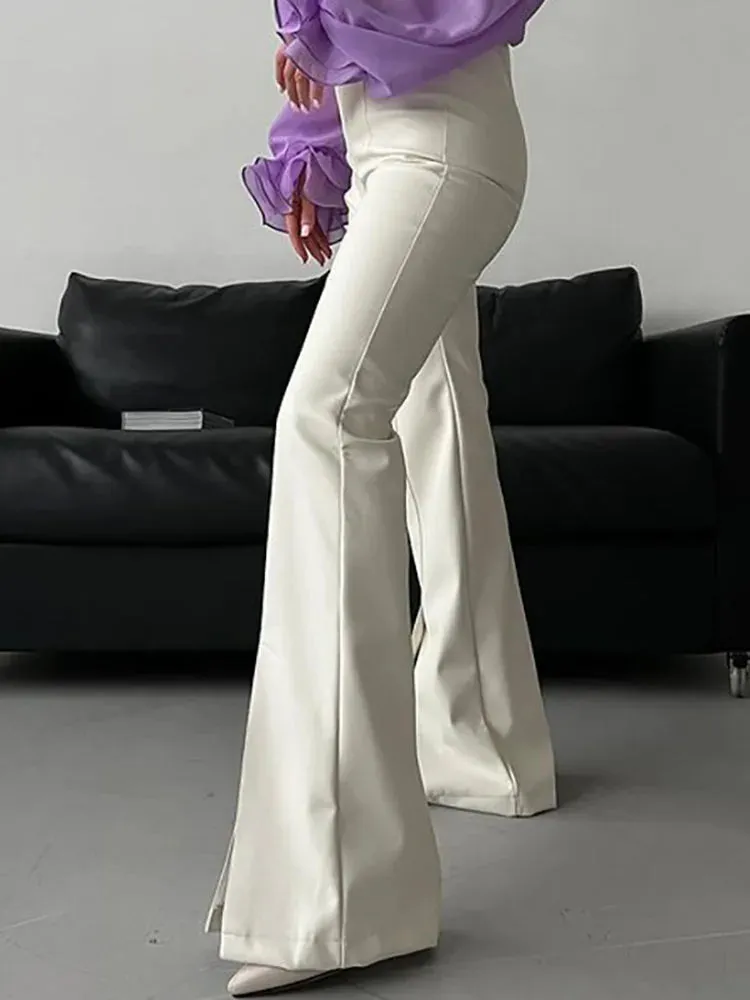 Trendy High Waist Slit Bottom Casual Pants