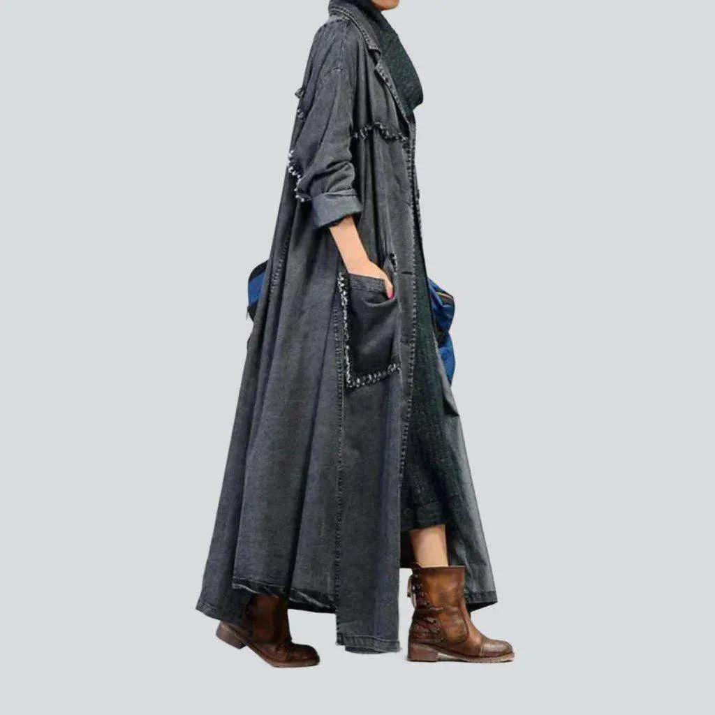 Urban style vintage denim coat