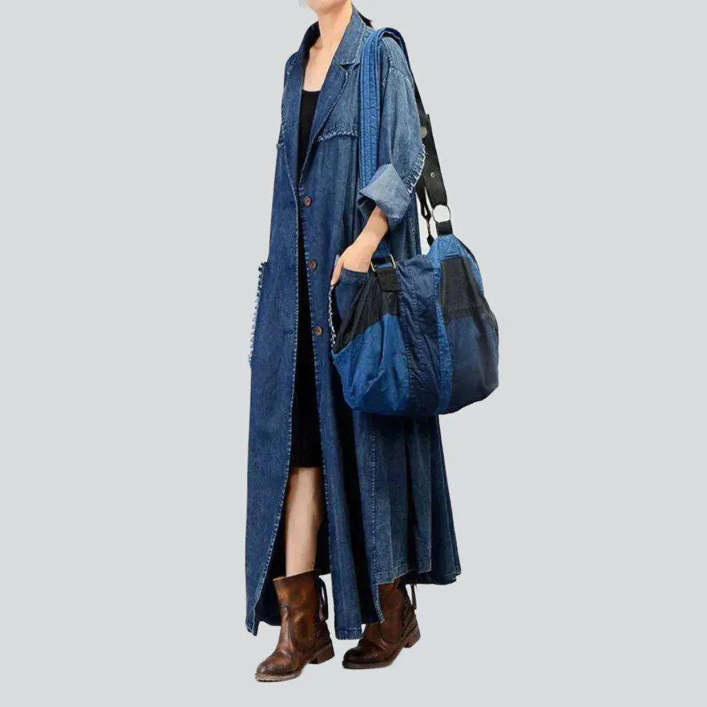 Urban style vintage denim coat