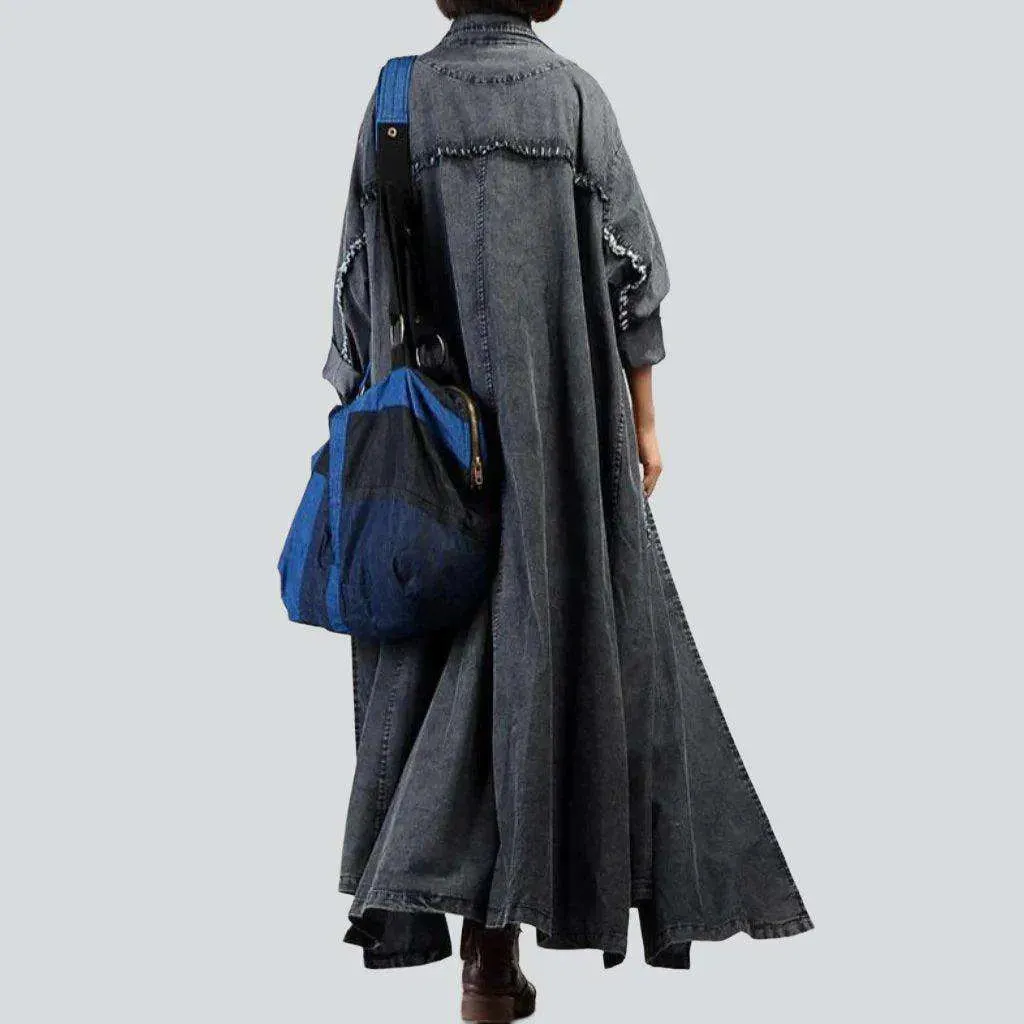 Urban style vintage denim coat