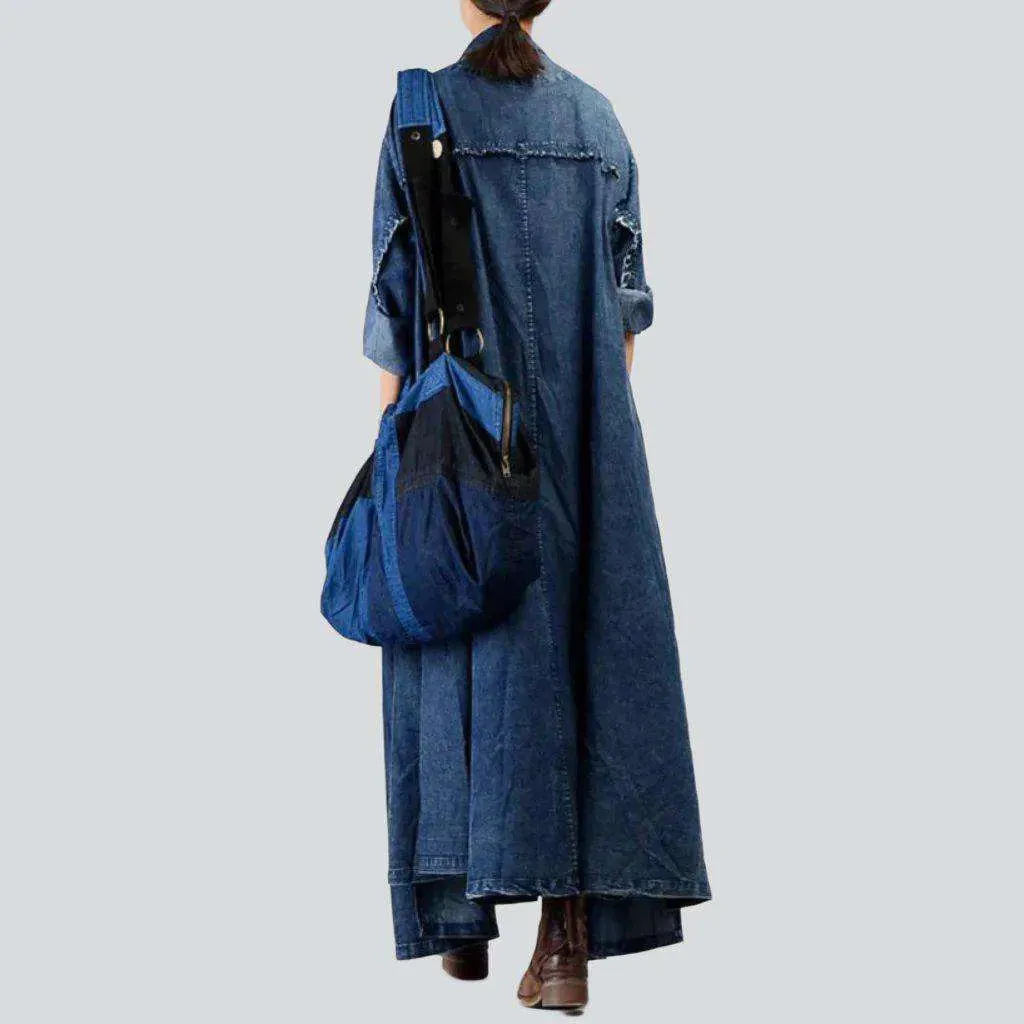 Urban style vintage denim coat