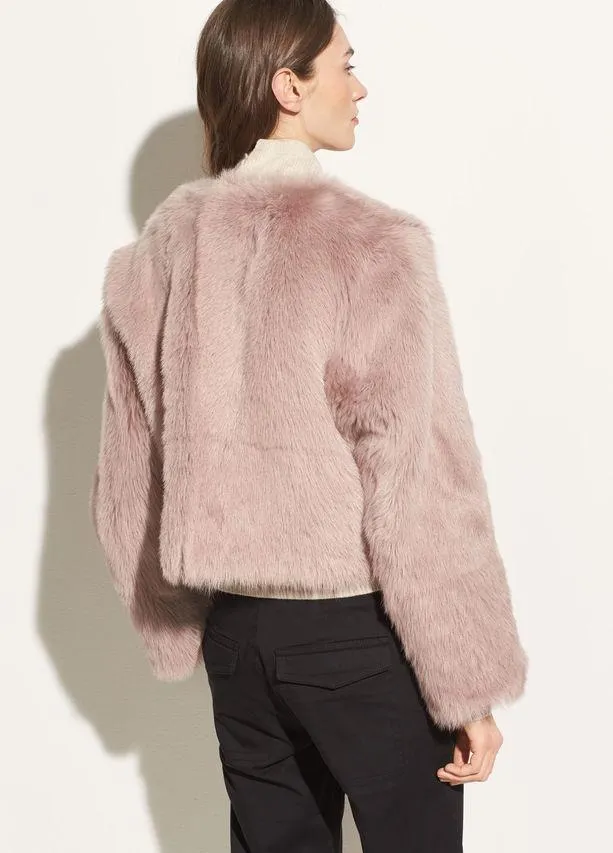 Vince - Cropped Shearling Jacket Mauve