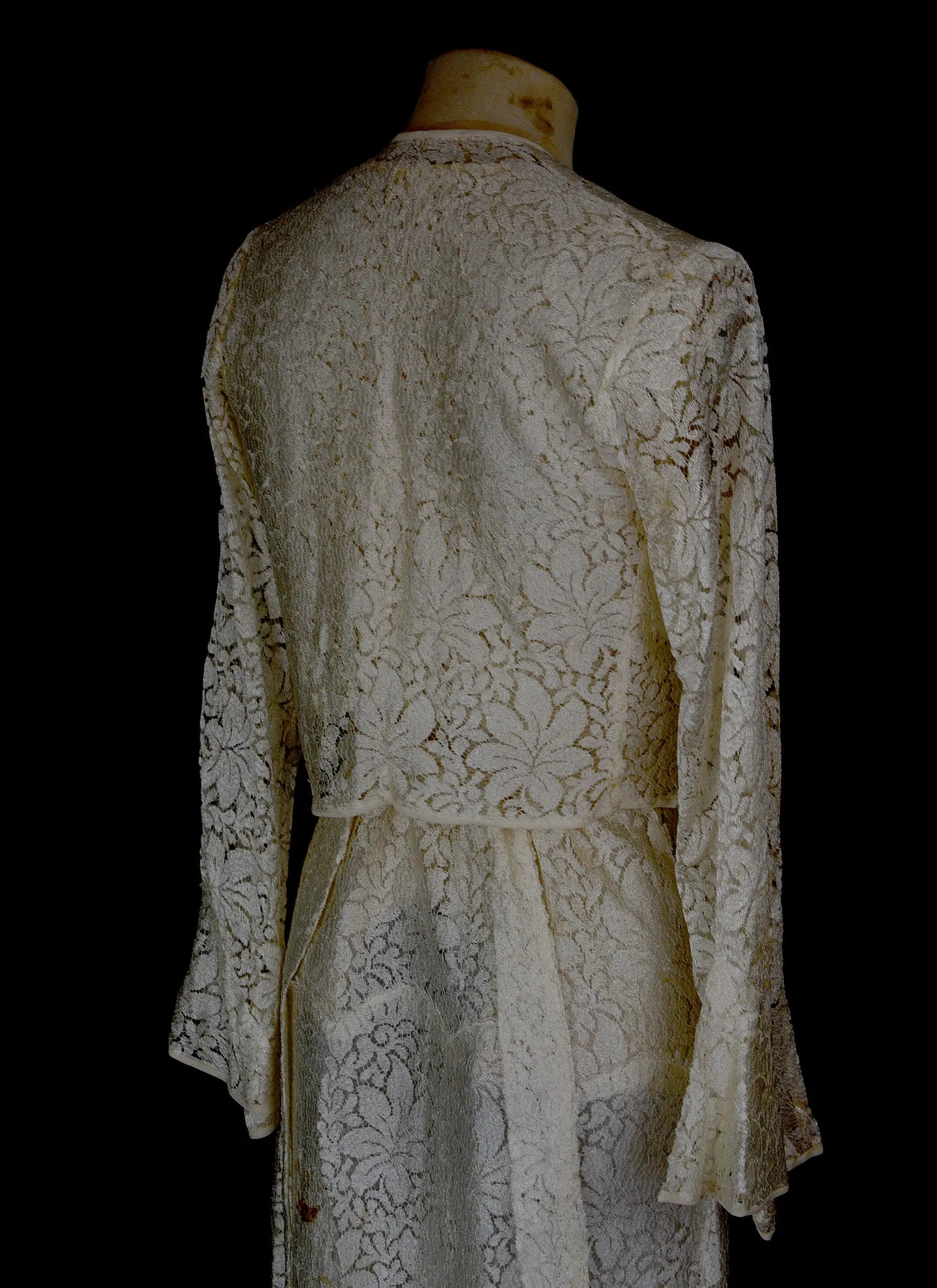 Vintage 1930s Lace Wedding Dress and Jacket