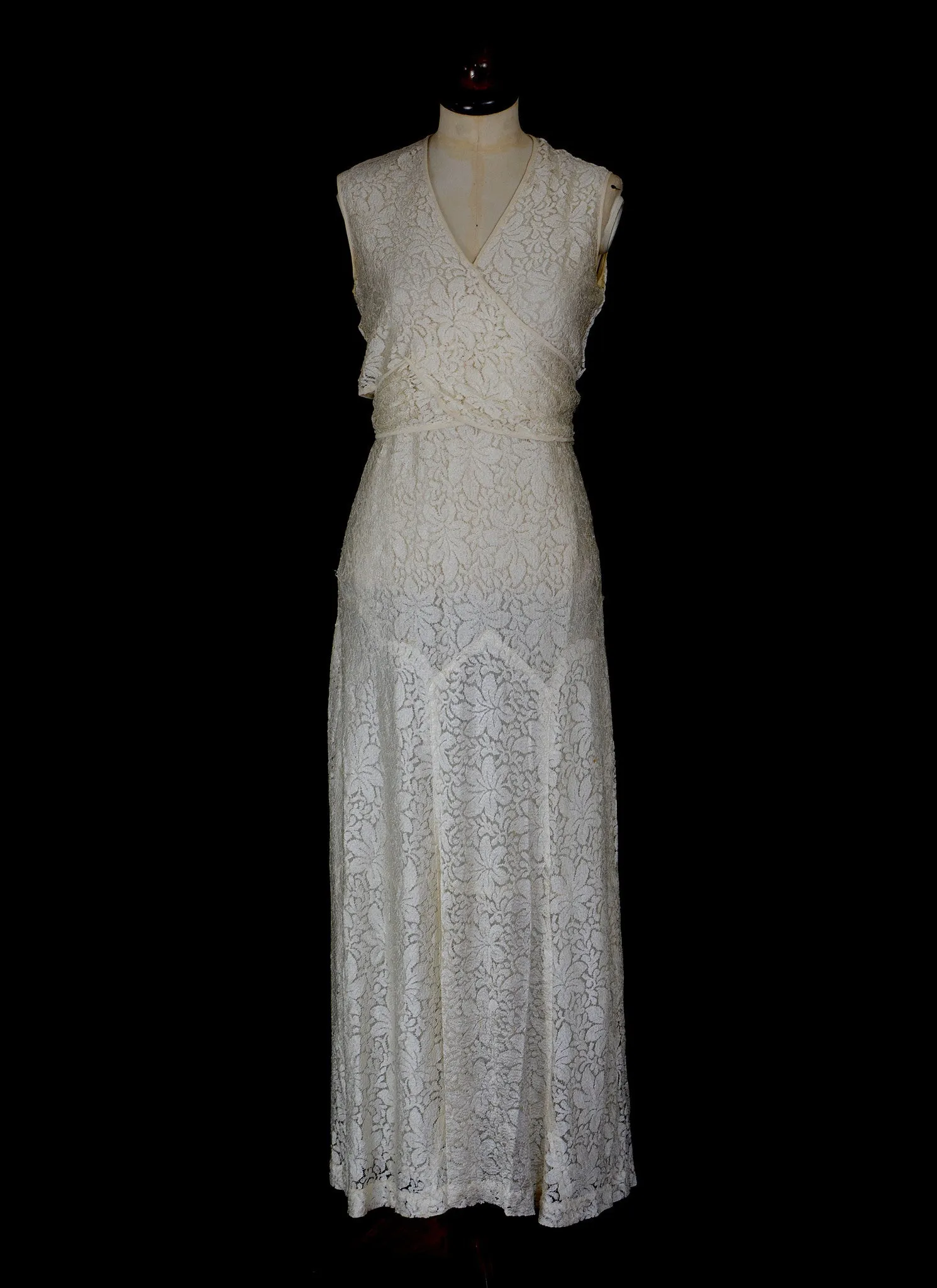 Vintage 1930s Lace Wedding Dress and Jacket