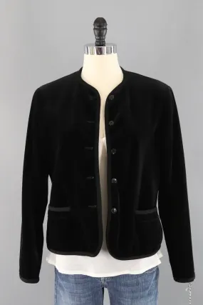 Vintage Black Velvet Blazer Jacket