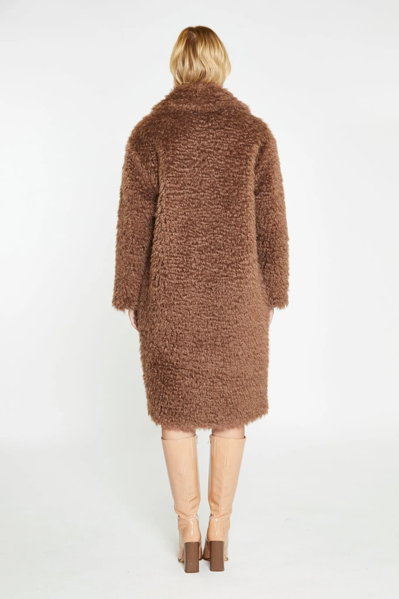 Walnut Faux-Fur Midi-Coat