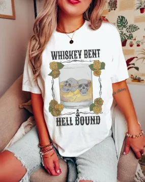 Whiskey Bent and Hell Bound Comfort Colors® Shirt, Women's Desert T-Shirt, Garment Dyed, Retro Inspired T-Shirt, Boho T-Shirt