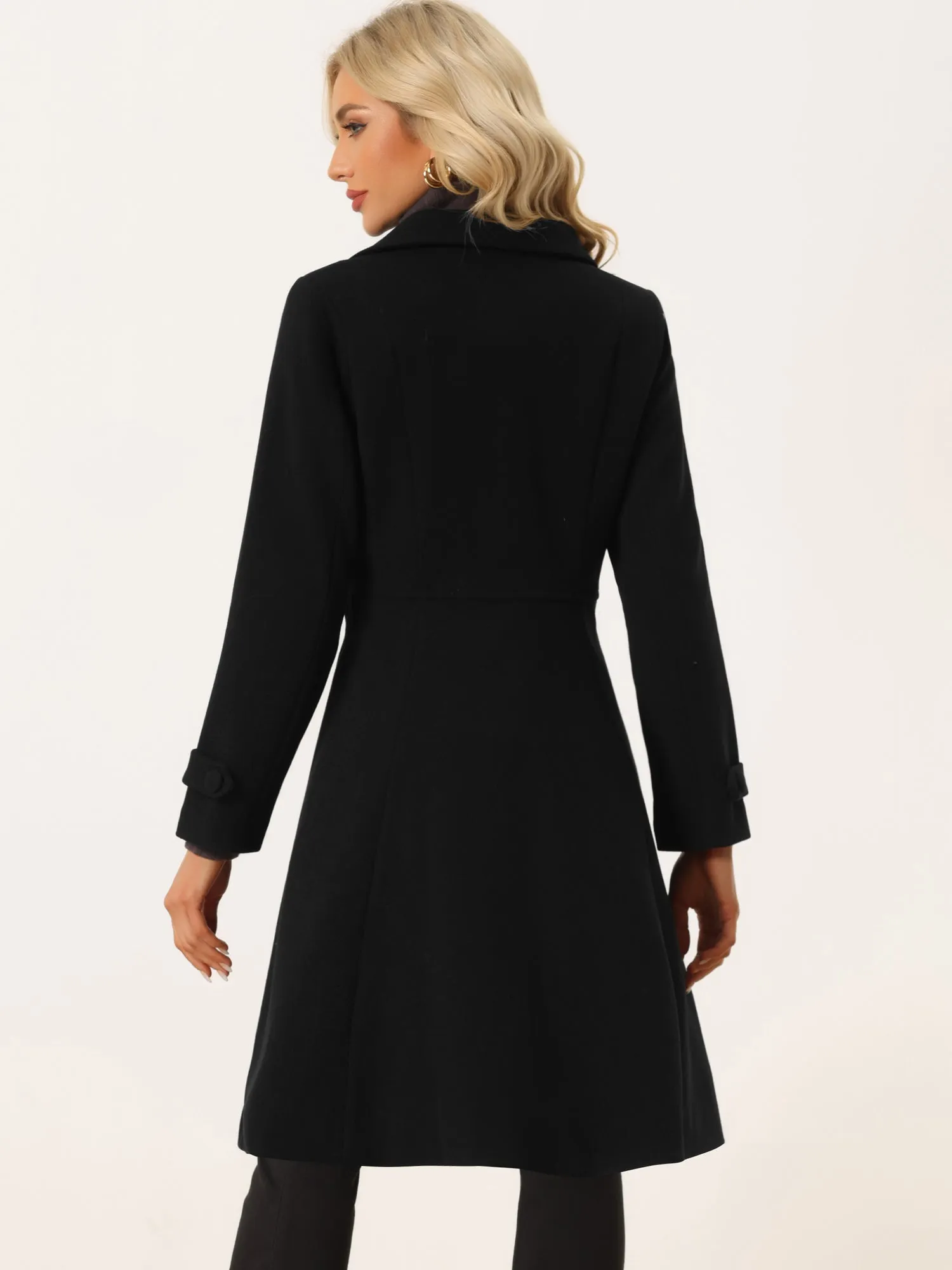 Winter Overcoat Collared A Line Double Breasted Long Coat