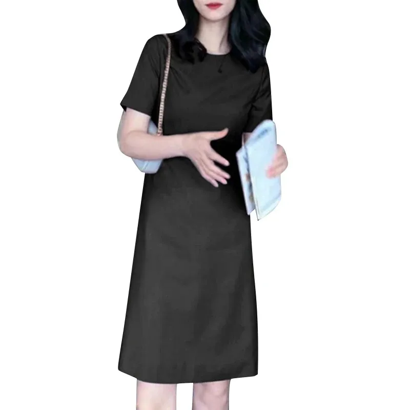 Women Short Sleeve OL Work Dress ZANZEA Summer Elegant O Neck Party Knee-length Sundress Fashion Casual Solid Vestido Kaftan