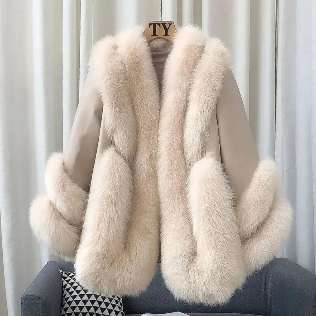 Women's Genuine Fox Fur Coat